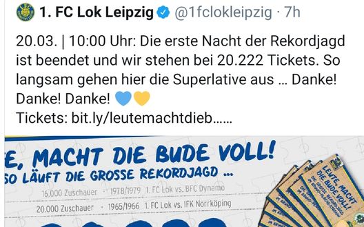 Il tweet della Lokomotiv con la raccolta fondi 