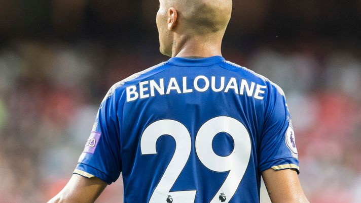 HONG KONG, HONG KONG - JULY 19: Leicester City FC defender Yohan Benalouane reacts during the Premier League Asia Trophy match between Leicester City FC and West Bromwich Albion at Hong Kong Stadium on July 19, 2017 in Hong Kong, Hong Kong. (Photo by Victor Fraile/Getty Images) 