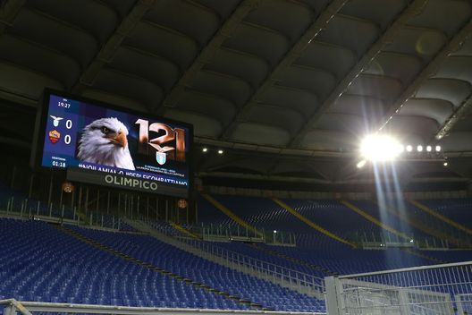 ROME, ITALY - JANUARY 15: General view ahead of the Serie A match between SS Lazio and AS Roma at Stadio Olimpico on January 15, 2021 in Rome, Italy. (Photo by Paolo Bruno/Getty Images) ROME, ITALY - JANUARY 15: General view ahead of the Serie A match between SS Lazio and AS Roma at Stadio Olimpico on January 15, 2021 in Rome, Italy. (Photo by Paolo Bruno/Getty Images)