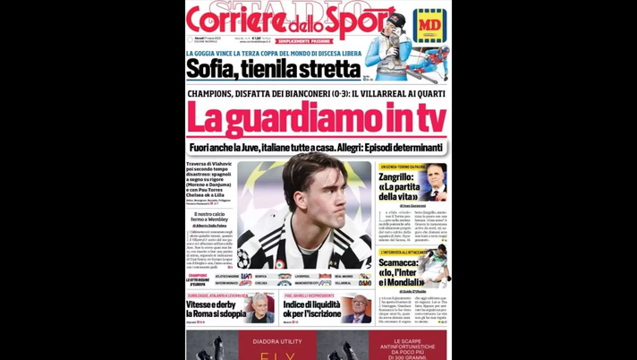 Prima Pagina, Corriere dello Sport: “La Champions la guardiamo in tv”  Prima Pagina