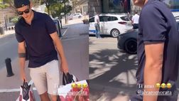 VIDEO / Alvaro Morata porta la spesa e si lamenta perché pesa: “Anguria, melone e…”