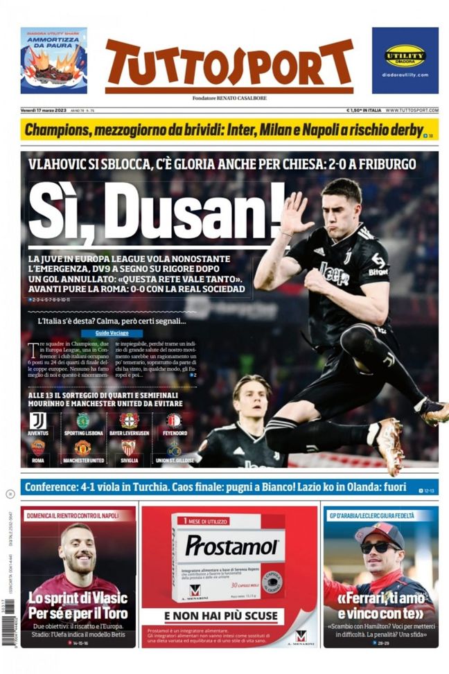 EDICOLA TS – Sorteggio Champions League: Inter, Milan e Napoli a rischio derby - immagine 1