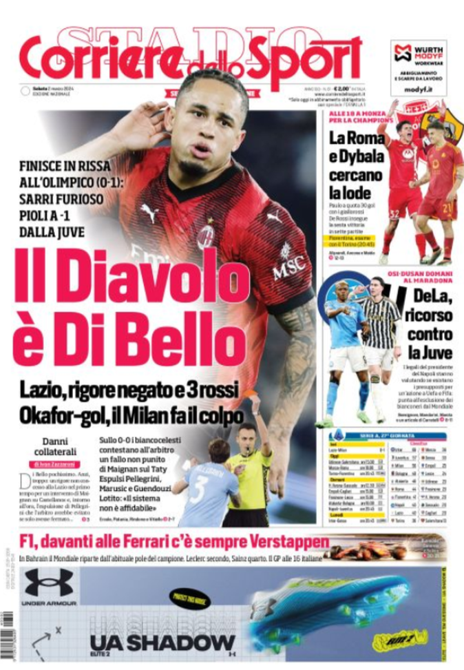Prima Pagina Corriere dello Sport 02-03-2024