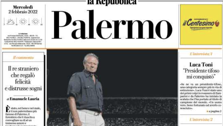 Prima Pagina, La Repubblica-Palermo: “L’uomo delle stelle, successi e poi tracollo”  prima pagina