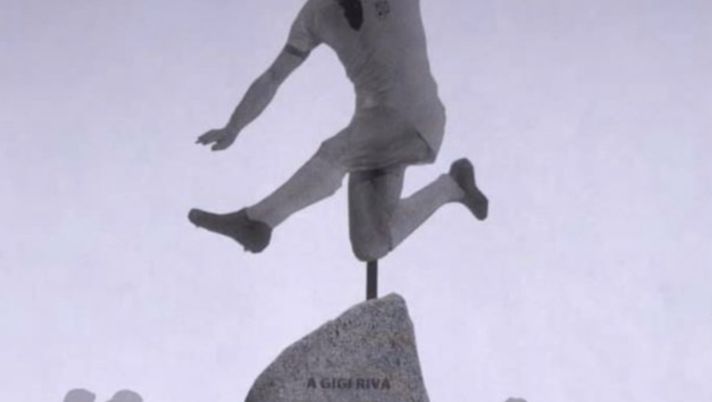 Una copia-prova della statua per Gigi Riva 