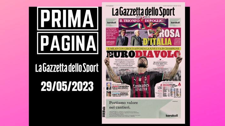 Prima pagina Gazzetta dello Sport: 'EuroDiavolo'