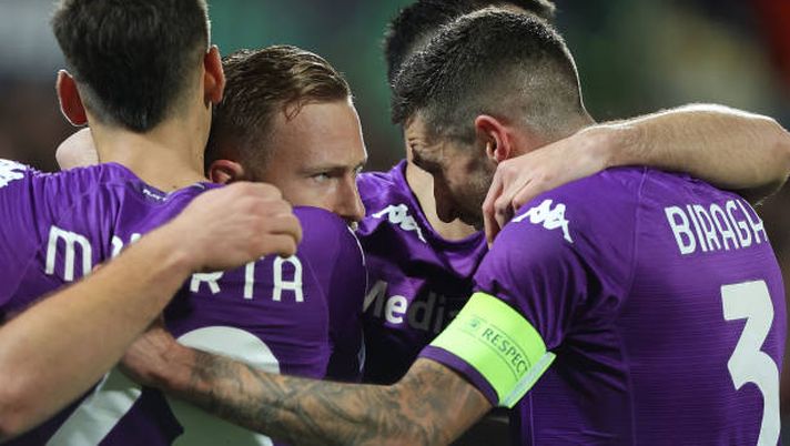FLORENCE, ITALY - MARCH 09: Antonin Barak of ACF Fiorentina celebrates after scoring a goal during the UEFA Europa Conference League round of 16 leg one match between ACF Fiorentina and Sivasspor at Stadio Artemio Franchi on March 9, 2023 in Florence, Italy. (Photo by Gabriele Maltinti/Getty Images) Fiorentina, esame di maturità in Turchia per sognare la finale - immagine 1