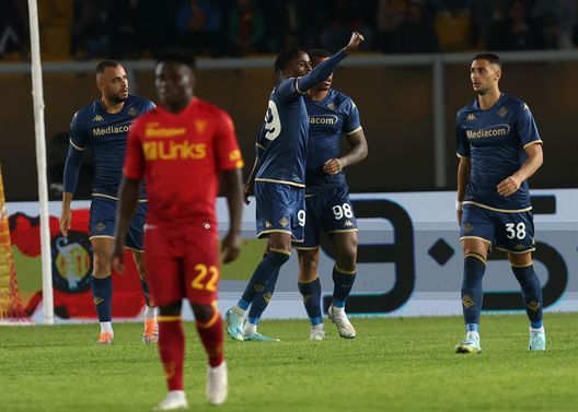 LECCE, ITALY - OCTOBER 17: Christian Kouamè of Fiorentina celebrates during the Serie A match between US Lecce and ACF Fiorentina at Stadio Via del Mare on October 17, 2022 in Lecce, Italy. (Photo by Maurizio Lagana/Getty Images) Fiorentina, il ritmo è decisivo. Ecco da dove ripartire- immagine 2