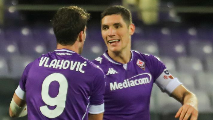 GERMOGLI PH 10 GENNAIO 2020 CAMPIONATO SERIE A DI CALCIO STADIO ARTEMIO FRANCHI FIORENTINA VS CAGLIARI NELLA FOTO ESULTANZA GOL VLAHOVIC 