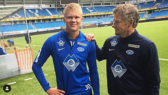Haaland e Solskjaer ai tempi del Molde, in Norvegia Haaland e Solskjaer ai tempi del Molde, in Norvegia