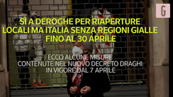 VIDEO, nuovo decreto Draghi: niente zone gialle fino al 30 aprile, possibili deroghe per riaperture. Ecco quando