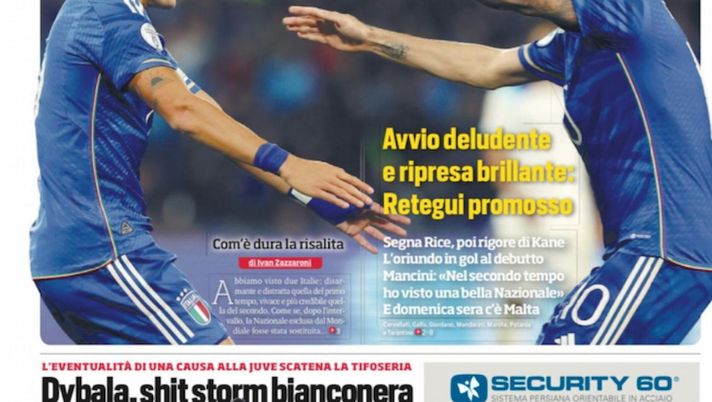 EDICOLA CDS – Due Italie: partenza complicata, vince l’Inghilterra - immagine 1