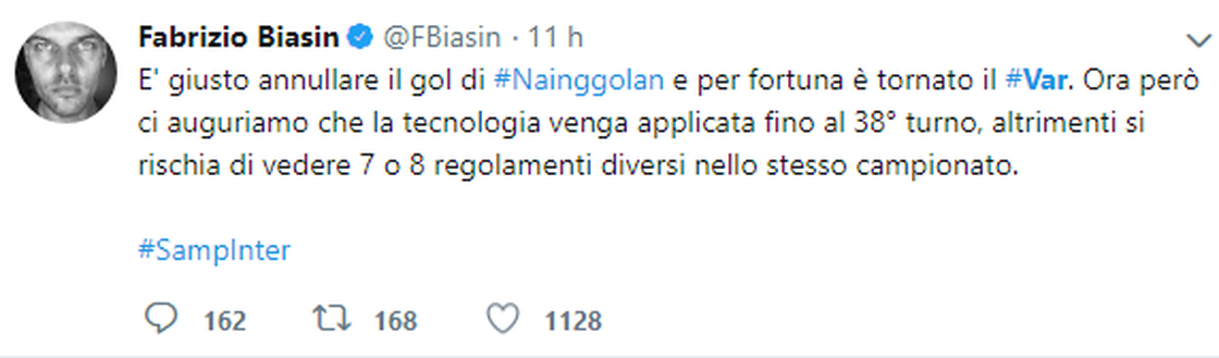 Sampdoria-Inter, il commento di Biasin Sampdoria-Inter, il commento di Biasin