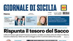 Prima Pagina, Giornale di Sicilia: “Rispunta il tesoro del Sacco”