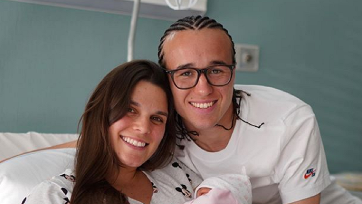 Diego Laxalt con compagna e figlia, foto Instagram Laxalt 