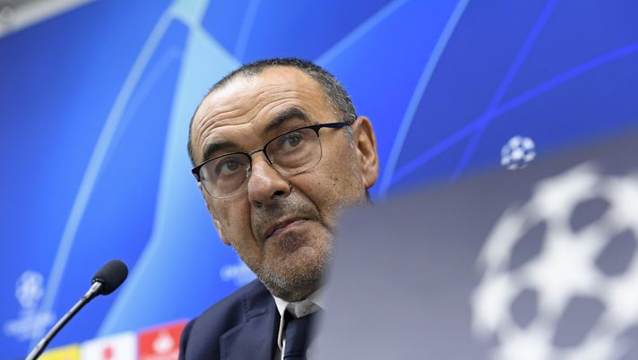 MOSCOW, RUSSIA - NOVEMBER 05: Maurizio Sarri during the Juventus Press Conference on November 5, 2019 in Moscow, Russia. (Photo by Filippo Alfero - Juventus FC/Juventus FC via Getty Images) MOSCOW, RUSSIA - NOVEMBER 05: Maurizio Sarri during the Juventus Press Conference on November 5, 2019 in Moscow, Russia. (Photo by Filippo Alfero - Juventus FC/Juventus FC via Getty Images)