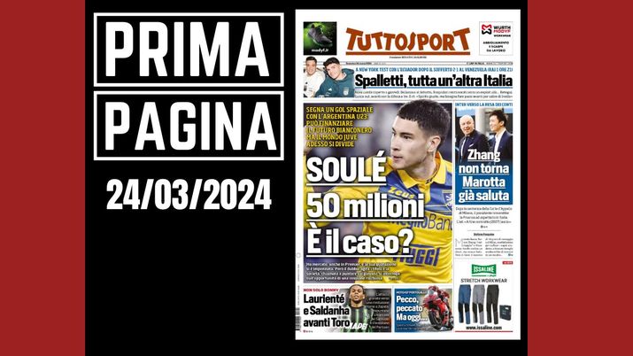 Prima pagina Tuttosport: Inter, Marotta già saluta. E Zhang...