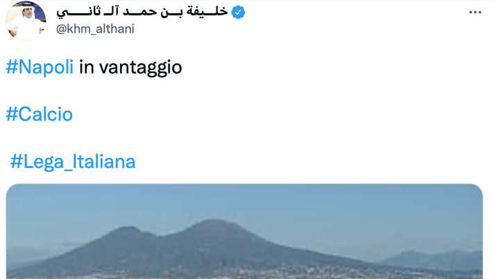 Napoli, i tifosi azzurri sognano: il curioso tweet dello sceicco Al Thani  napoli