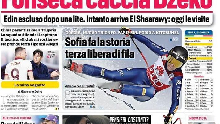La prima pagina del Corriere dello Sport,, in edicola oggi, 23 gennaio 2021 