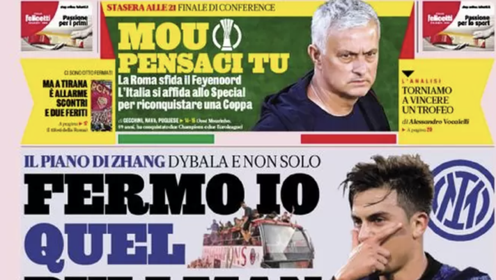Prima Pagina, La Gazzetta dello Sport: “Dybala, il piano di Zhang. Mou, pensaci tu”  prima pagina