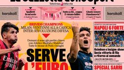 Prima Pagina, La Gazzetta dello Sport: “Serve l’Euro scossa. Napoli 6 forte!”