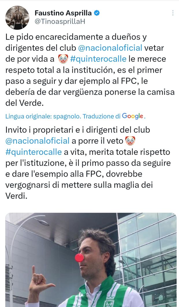 Medellin, stadio negato dopo il derby rinviato: Asprilla al sindaco “Sei un pagliaccio”- immagine 2