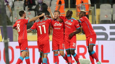 FLORENCE, ITALY - OCTOBER 03: Amir Rrahmani of SSC Napoli celebrates after scoring a goal during the Serie A match between ACF Fiorentina v SSC Napoli at Stadio Artemio Franchi on October 3, 2021 in Florence, Italy. (Photo by Gabriele Maltinti/Getty Images) FLORENCE, ITALY - OCTOBER 03: Amir Rrahmani of SSC Napoli celebrates after scoring a goal during the Serie A match between ACF Fiorentina v SSC Napoli at Stadio Artemio Franchi on October 3, 2021 in Florence, Italy. (Photo by Gabriele Maltinti/Getty Images)
