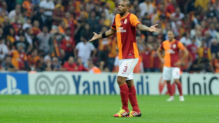 ISTANBUL, TURKEY - SEPTEMBER 17: Felipe Melo of Galatasaray AS in action during the UEFA Champions League group stage match between Real Madrid CF and Galatasaray AS held on September 17, 2013 at the Ali Sami Yen Spor Kompleksi, in Istanbul, Turkey. (Photo by EuroFootball/Getty Images) FELIPE MELO E IL DERBY DI ISTANBUL