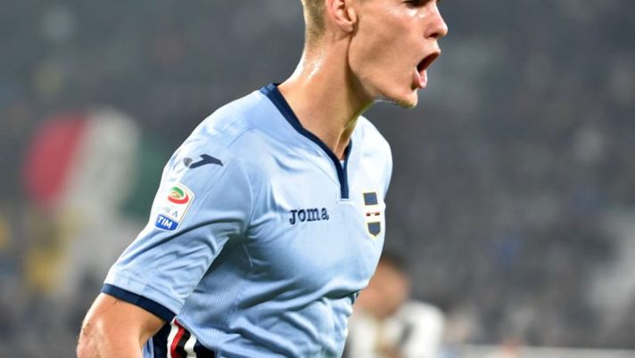 TURIN, ITALY - OCTOBER 26: Patrik Schick (Sampdoria) celebrates after scoring 2-1 during the Serie A match between Juventus FC and UC Sampdoria at Juventus Stadium on October 26, 2016 in Turin, Italy. (Photo by Getty Images/Getty Images) Samp, la probabile formazione: da Linetty a Schick, ma ci sono due dubbi - immagine 1