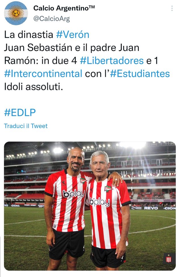 Derby di famiglia all’Estudiantes: Veron padre e figlio ricordano Flores, in campo contro il Milan- immagine 2