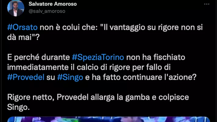 Spezia-Torino 1-0, le reazioni social: “Su Singo rigore netto” - immagine 1