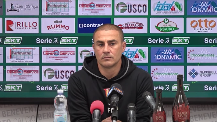 Benevento, Cannavaro: “C’è tanta rabbia, commettiamo sempre gli stessi errori” Benevento