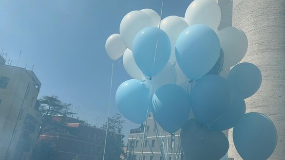 Palloncini esequie Suor Paola