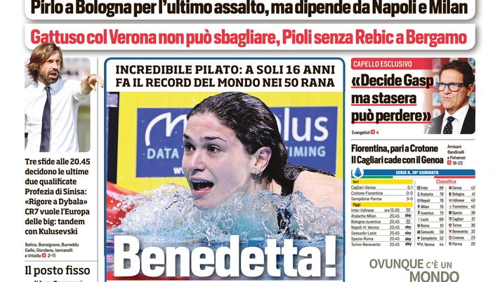 Prima Pagina, Corriere dello Sport: “La Juve è adesso. Due posti Champions per tre squadre”  Prima Pagina, Corriere dello Sport: “La Juve è adesso. Due posti Champions per tre squadre”