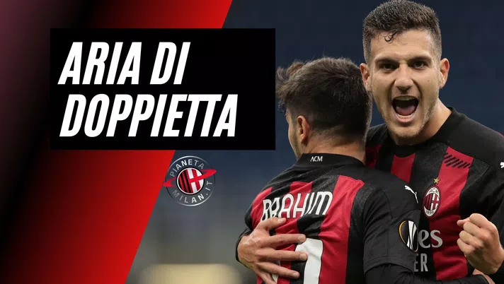 Brahim Díaz (attaccante AC Milan) e Diogo Dalot (difensore AC Milan) durante Milan-Sparta Praga 3-0 (Europa League 2020-2021) | AC Milan News (Getty Images)