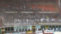 Napoli, lo striscione per gli ultras del Catania