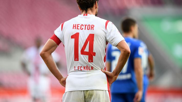 COLOGNE, GERMANY - SEPTEMBER 19: Jonas Hector of Cologne during the Bundesliga match between 1. FC Koeln and TSG Hoffenheim at RheinEnergieStadion on September 19, 2020 in Cologne, Germany. Fans are set to return to Bundesliga stadiums in Germany despite to the ongoing Coronavirus Pandemic. Up to 20% of stadium's capacity are allowed to be filled. Final decisions are left to local health authorities and are subject to club's hygiene concepts and the infection numbers in the corresponding region. The match in Cologne is played behind closed doors due to the high number of new Covid-19 cases in the city of Cologne. (Photo by Frederic Scheidemann/Getty Images) COLOGNE, GERMANY - SEPTEMBER 19: Jonas Hector of Cologne during the Bundesliga match between 1. FC Koeln and TSG Hoffenheim at RheinEnergieStadion on September 19, 2020 in Cologne, Germany. Fans are set to return to Bundesliga stadiums in Germany despite to the ongoing Coronavirus Pandemic. Up to 20% of stadium's capacity are allowed to be filled. Final decisions are left to local health authorities and are subject to club's hygiene concepts and the infection numbers in the corresponding region. The match in Cologne is played behind closed doors due to the high number of new Covid-19 cases in the city of Cologne. (Photo by Frederic Scheidemann/Getty Images)