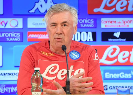 NAPLES, ITALY - MARCH 30: Carlo Ancelotti during an SSC Napoli Press Conference on March 30, 2019 in Naples, Italy. (Photo by Ciro Sarpa SSC NAPOLI/SSC NAPOLI via Getty Images) NAPLES, ITALY - MARCH 30: Carlo Ancelotti during an SSC Napoli Press Conference on March 30, 2019 in Naples, Italy. (Photo by Ciro Sarpa SSC NAPOLI/SSC NAPOLI via Getty Images)