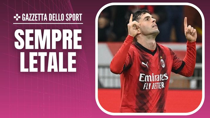 esultanza Christian Pulisic AC Milan Milan-Sassuolo 1-0 Serie A 2023-2024