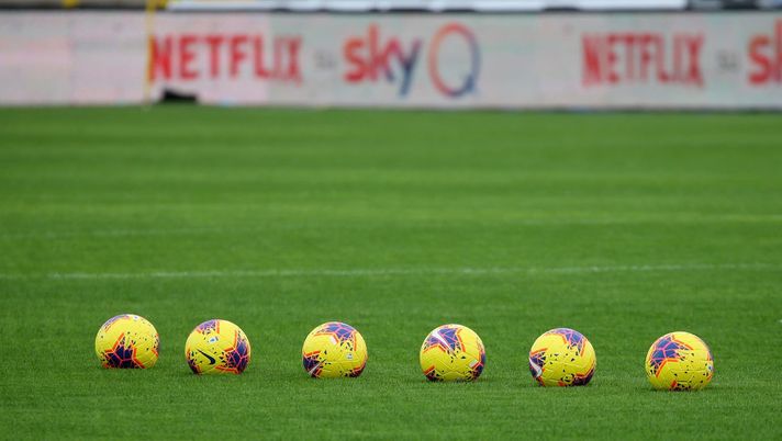 LECCE, ITALY - NOVEMBER 03:  Lega Serie A winter balls are shown prior the Serie A match between US Lecce and US Sassuolo at Stadio Via del Mare on November 3, 2019 in Lecce, Italy.  (Photo by Maurizio Lagana/Getty Images) 