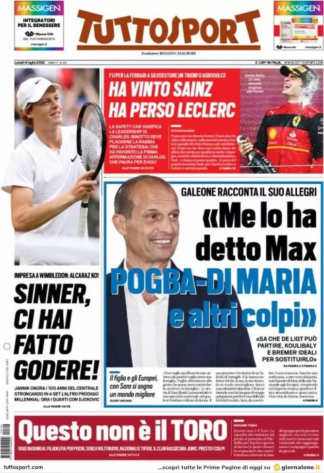 EDICOLA TS – Galeone: “Allegri sa che de Ligt può partire. Koulibaly e Bremer ideali” - immagine 1