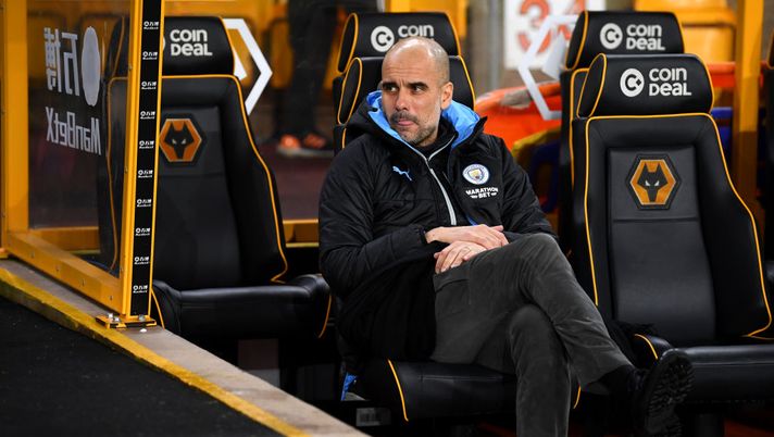 WOLVERHAMPTON, ENGLAND - DECEMBER 27: Pep Guardiola, Manager of Manchester City p the Premier League match between Wolverhampton Wanderers and Manchester City at Molineux on December 27, 2019 in Wolverhampton, United Kingdom. (Photo by Clive Mason/Getty Images) WOLVERHAMPTON, ENGLAND - DECEMBER 27: Pep Guardiola, Manager of Manchester City p the Premier League match between Wolverhampton Wanderers and Manchester City at Molineux on December 27, 2019 in Wolverhampton, United Kingdom. (Photo by Clive Mason/Getty Images)