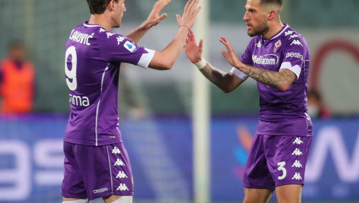 GERMOGLI PH: 11 APRILE 2021 FIRENZE STADIO ARTEMIO FRANCHI SERIE A FIORENTINA VS ATALANTA NELLA FOTO ESULTANZA VLAHOVIC 