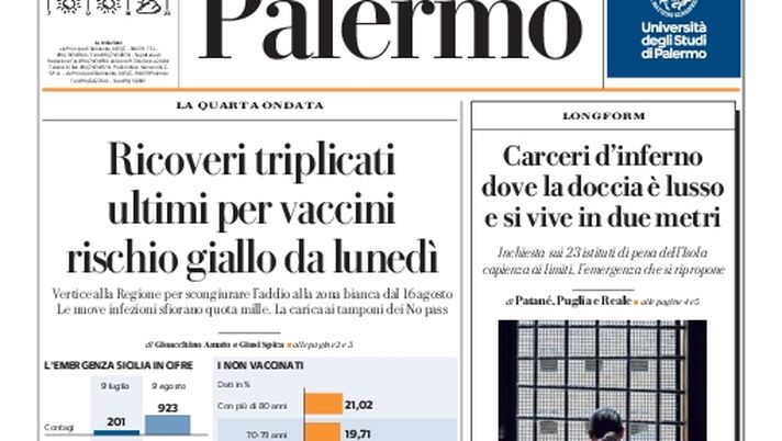 Prima Pagina, La Repubblica-Palermo: “Rischio giallo da lunedì” Prima Pagina, La Repubblica-Palermo: “Rischio giallo da lunedì”