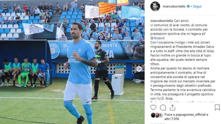 Marco Borriello, addio Ibiza 