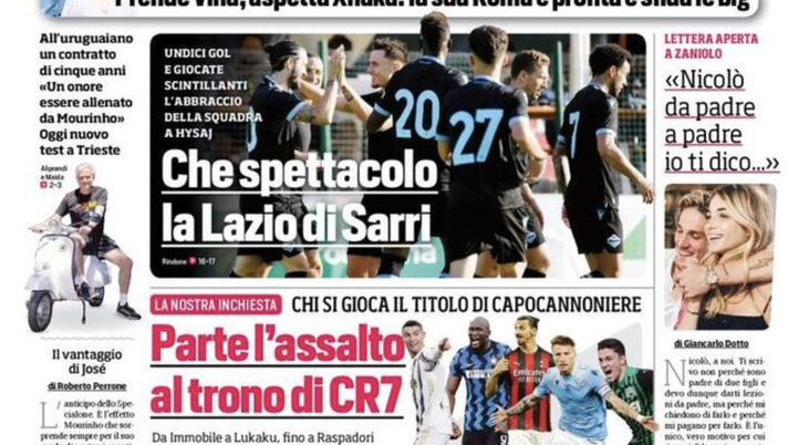 Prima Pagina, Corriere dello Sport: “Mou è già in fuga. Assalto al trono di CR7” Prima Pagina, Corriere dello Sport: “Mou è già in fuga. Assalto al trono di CR7”