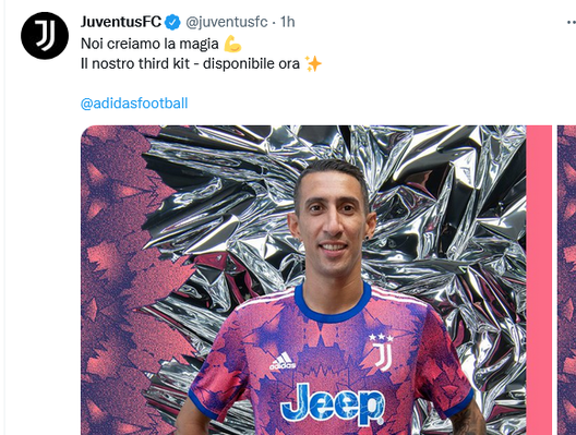 Juventus terza maglia (credit Twitter) Juventus terza maglia