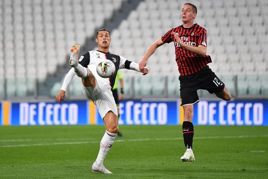 Cristiano Ronaldo ed Andrea Conti in Juventus-Milan di Coppa Italia (credits: GETTY Images) Cristiano Ronaldo ed Andrea Conti in Juventus-Milan di Coppa Italia (credits: GETTY Images)