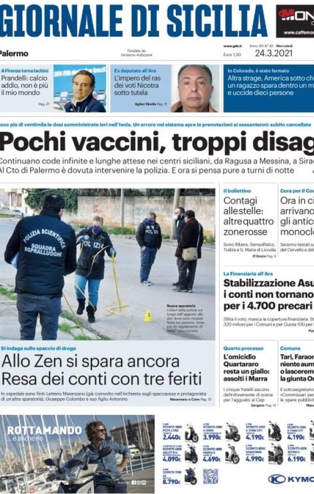 Prima Pagina, Giornale di Sicilia: “Pochi vaccini, troppi disagi. Contagi alle stelle, altre quattro zone rosse” Prima Pagina, Giornale di Sicilia: “Pochi vaccini, troppi disagi. Contagi alle stelle, altre quattro zone rosse”