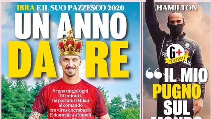 La Gazzetta dello Sport, la prima pagina di oggi, martedì 17 novembre 2020 